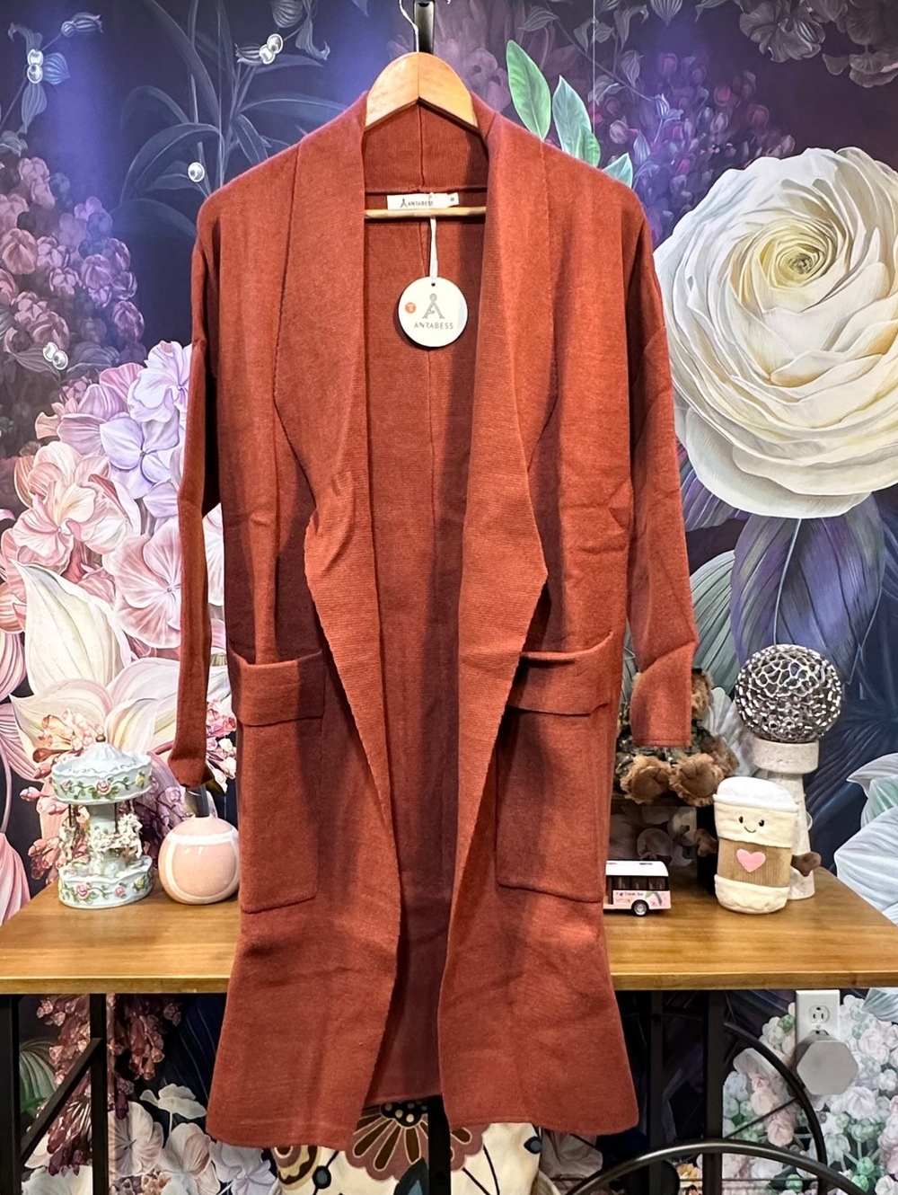 ANRABESS S Longline Coatigan Open Front Cardigan Quiet Luxury Cozy Classic NWT 2